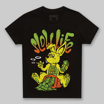 Neon Green Sneakers DopeSkill Toddler Kids T-shirt Slow Life Graphic Streetwear - Black