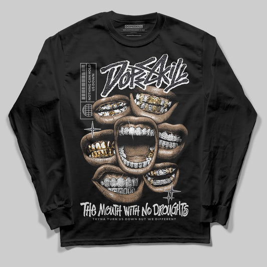 Jordan 3 Retro Black Cat DopeSkill Long Sleeve T-Shirt The Mouth With No Droughts Graphic Streetwear - Black