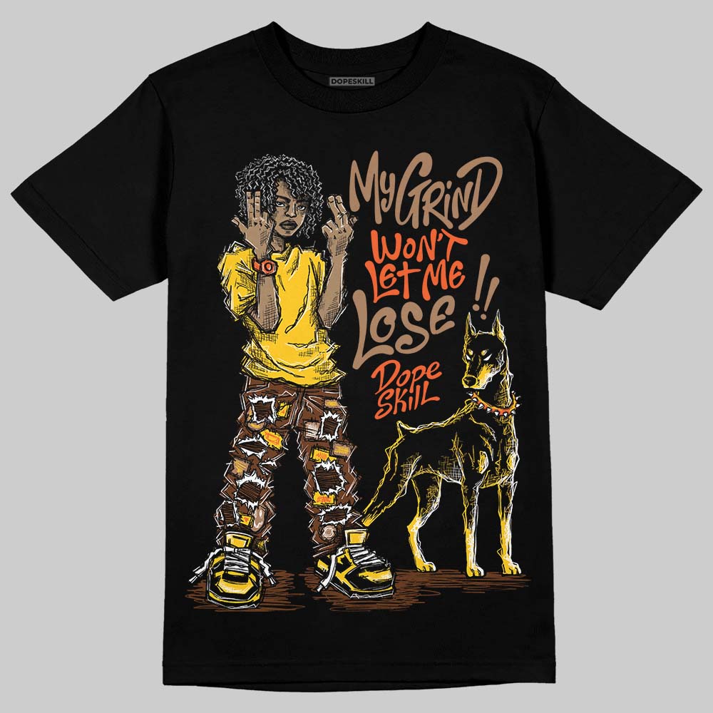 Yellow Sneakers DopeSkill T-Shirt My Grind Won't Let Me Lose Graphic Streetwear - Black