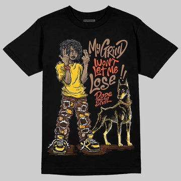 Yellow Sneakers DopeSkill T-Shirt My Grind Won't Let Me Lose Graphic Streetwear - Black