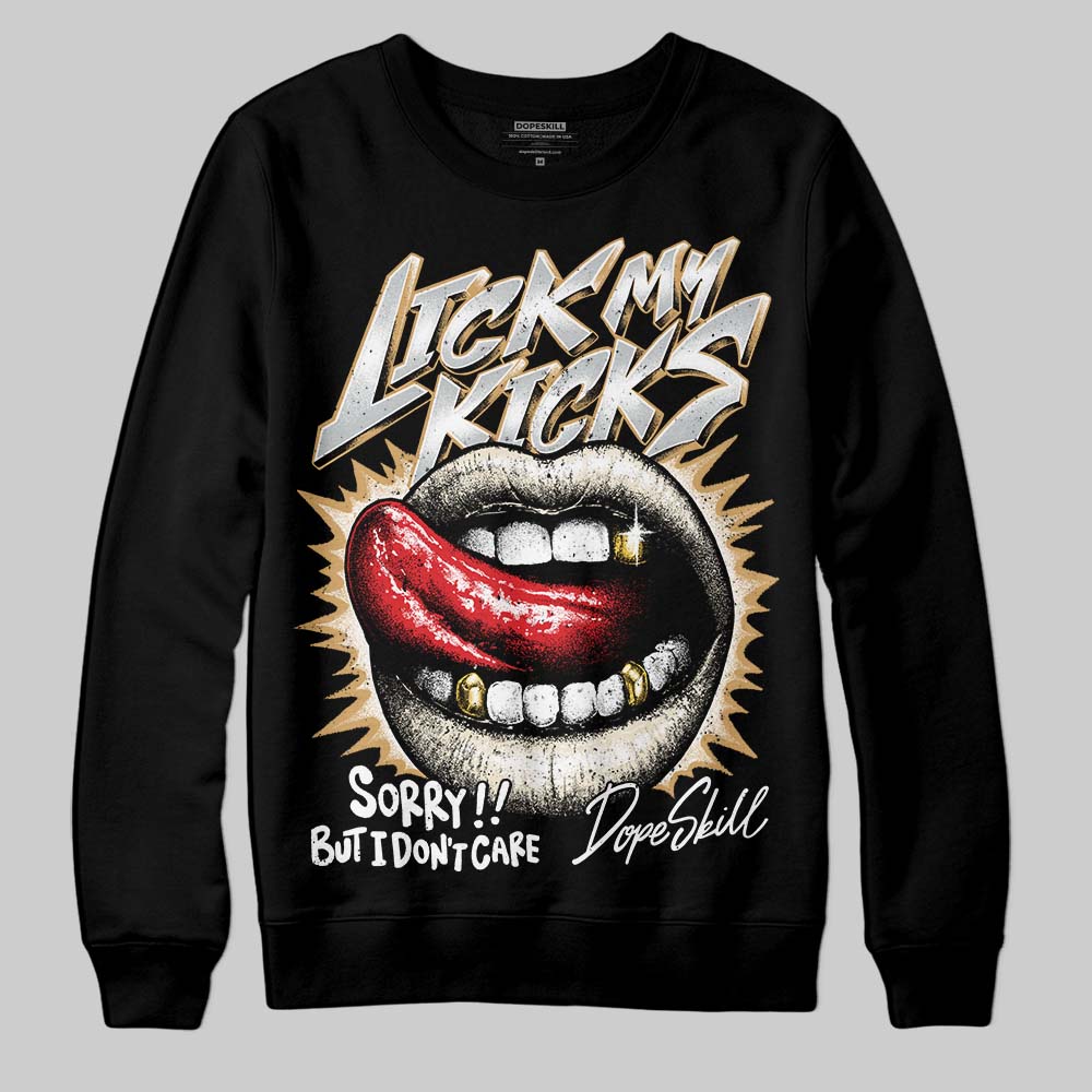 Jordan 5 Retro Reverse Metallic DopeSkill Sweatshirt Lick My Kicks Graphic Streetwear - Black