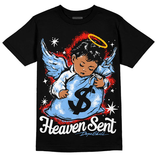 Jordan 9 Powder Blue DopeSkill T-Shirt Heaven Sent Graphic Streetwear - black
