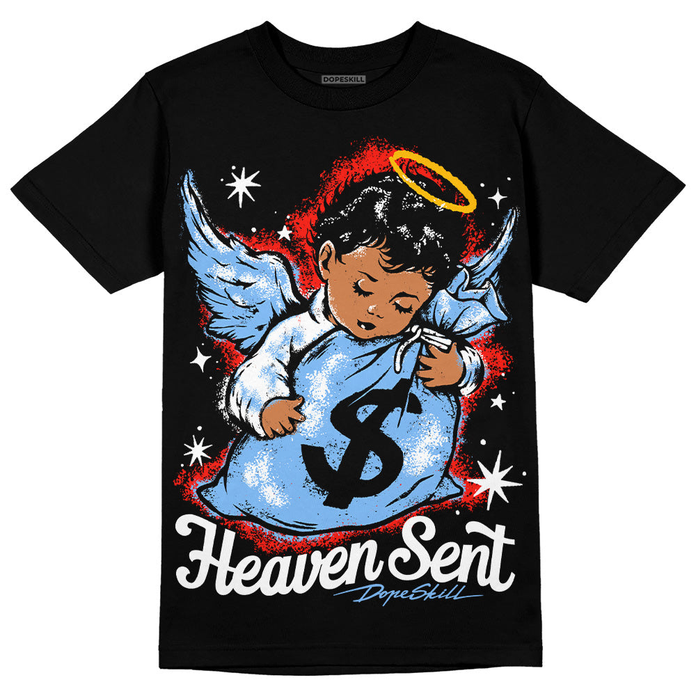 Jordan 9 Powder Blue DopeSkill T-Shirt Heaven Sent Graphic Streetwear - black
