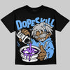 Jordan 5 Black University Blue DopeSkill T-Shirt Pour Up Graphic Streetwear - Black