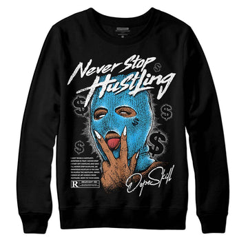 Jordan 2 Low "University Blue" DopeSkill Sweatshirt Never Stop Hustling Graphic Streetwear - Black