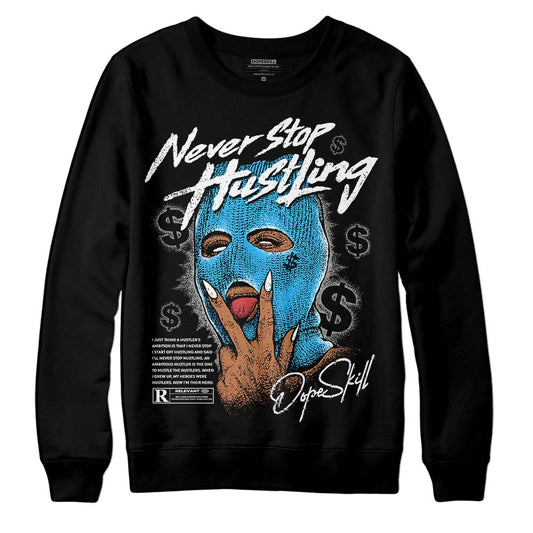 Jordan 2 Low "University Blue" DopeSkill Sweatshirt Never Stop Hustling Graphic Streetwear - Black