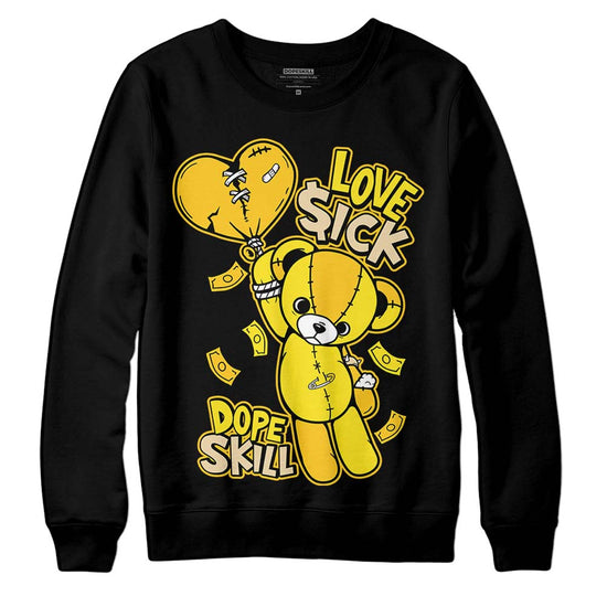 Jordan 4 Retro “Vivid Sulfur” DopeSkill Sweatshirt Love Sick Graphic Streetwear - Black 