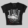 Jordan 12 Black Wolf Grey DopeSkill Women's Crop Top Trust No One Graphic Streetwear - Black