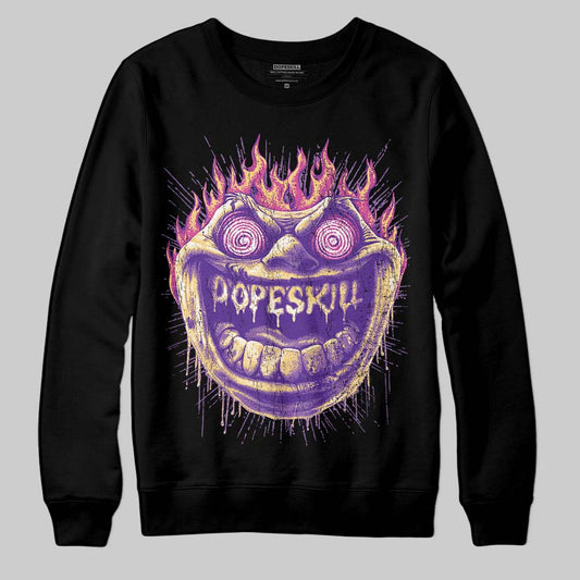 PURPLE Sneakers DopeSkill Sweatshirt Hellfire Graphic Streetwear - Black