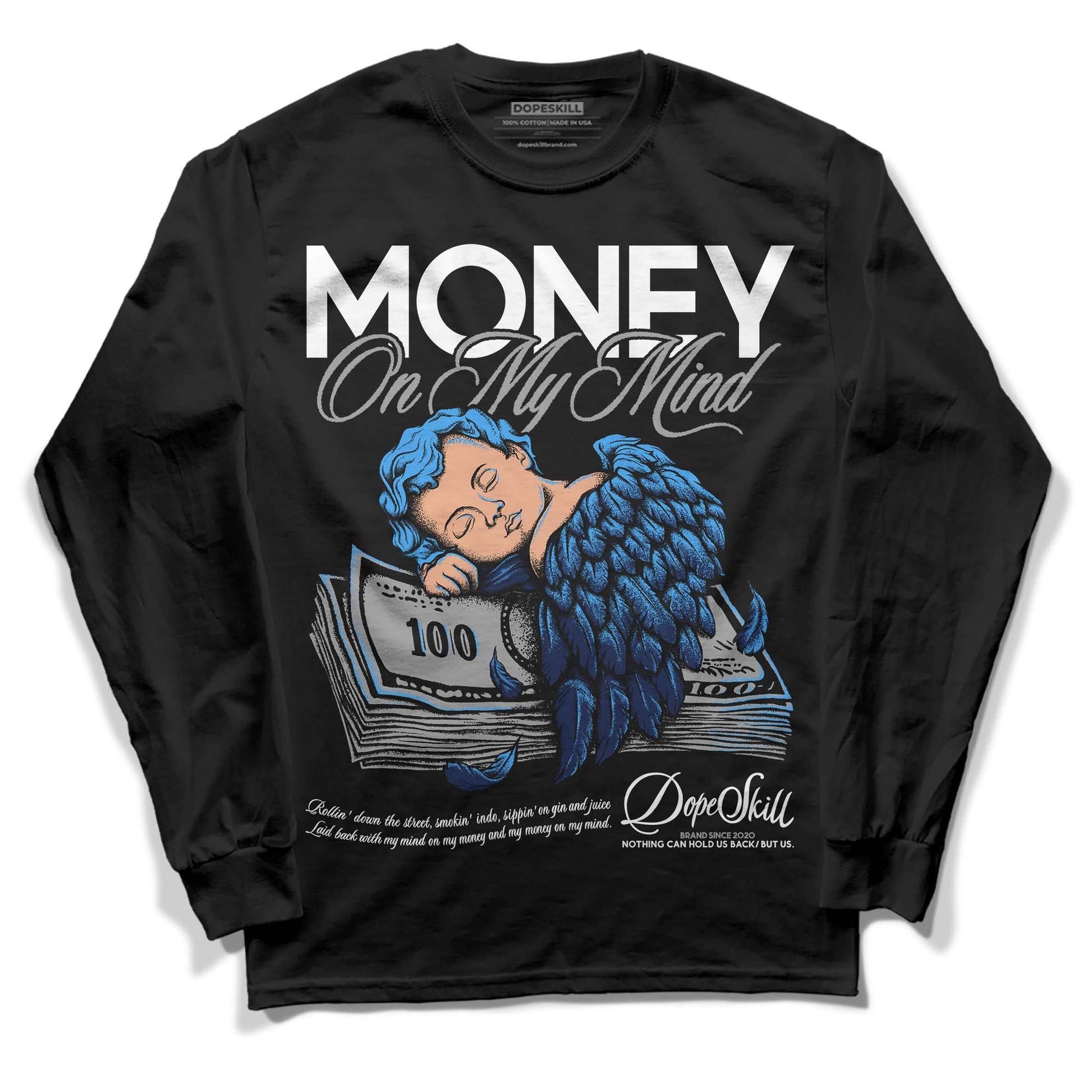 Jordan 3 "Midnight Navy" DopeSkill Long Sleeve T-Shirt MOMM Graphic Streetwear - Black