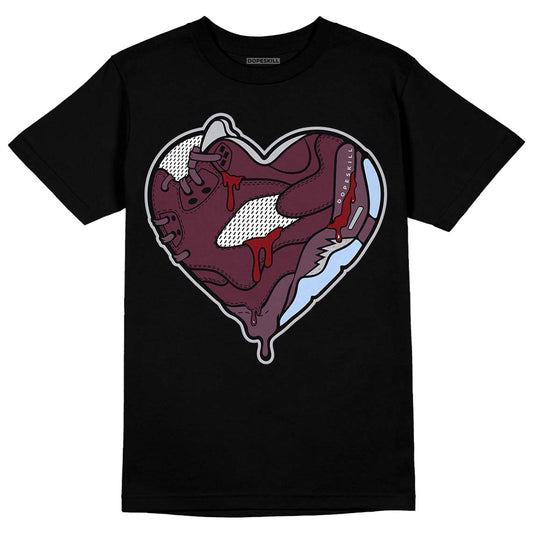 Jordan 5 Retro Burgundy (2023) DopeSkill T-Shirt Heart Jordan 5 Graphic Streetwear - black