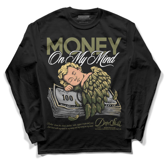 Jordan 4 Retro SE Craft Medium Olive DopeSkill Long Sleeve T-Shirt MOMM Graphic Streetwear - Black