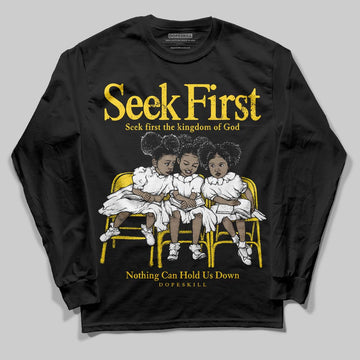 Jordan 4 Thunder DopeSkill Long Sleeve T-Shirt New Seek First Graphic Streetwear - Black