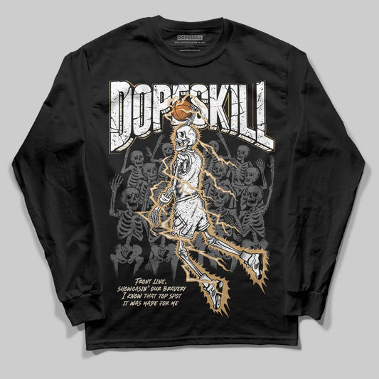 Jordan 5 Retro Reverse Metallic DopeSkill Long Sleeve T-Shirt Thunder Dunk Graphic Streetwear - Black