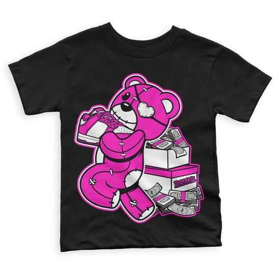 Dunk Low GS “Active Fuchsia” DopeSkill Toddler Kids T-shirt Bear Steals Sneaker Graphic Streetwear - Black