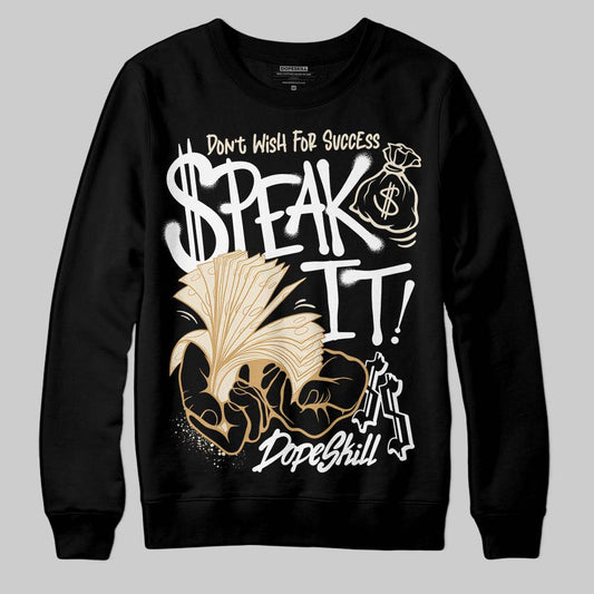 Jordan 5 Retro Reverse Metallic DopeSkill Sweatshirt Speak It Graphic Streetwear - Black