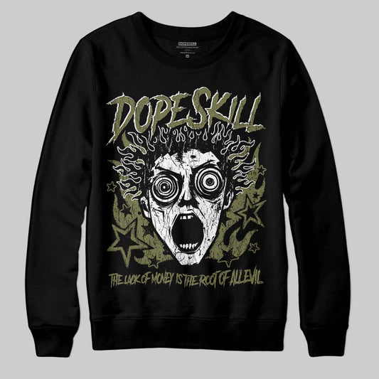 Olive Sneakers DopeSkill Sweatshirt Root of Evil Graphic Streetwear - Black