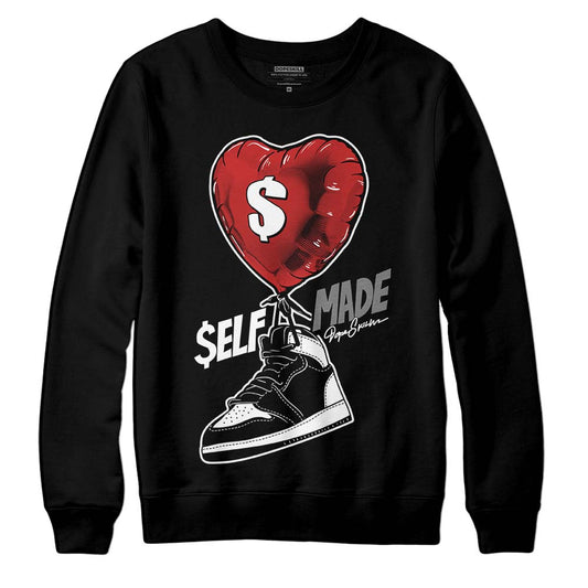 Jordan 1 High OG “Black/White” DopeSkill Sweatshirt Self Made Graphic Streetwear - Black