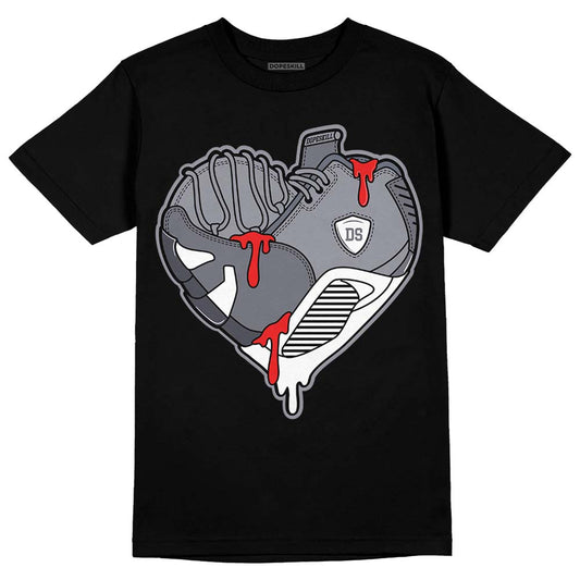 Jordan 14 Retro 'Stealth' DopeSkill T-Shirt Heart Jordan 14 Graphic Streetwear - Black