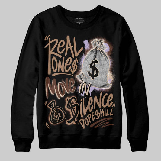 Harris Tweed x Wmns Dunk Low 'Sesame' DopeSkill Sweatshirt Real Ones Move In Silence Graphic Streetwear - Black