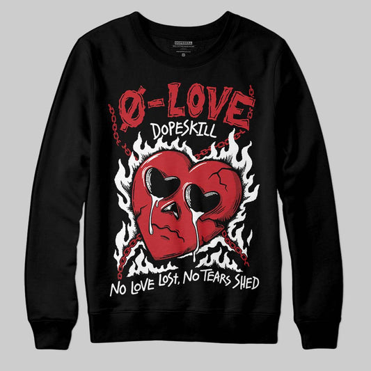 Jordan 5 Retro Fire Red Black Tongue (2025) DopeSkill Sweatshirt Crying Heart Graphic Streetwear - Black