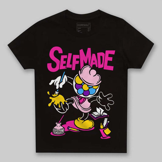 Pink Sneakers DopeSkill Toddler Kids T-shirt Self Made Graphic Streetwear - Black