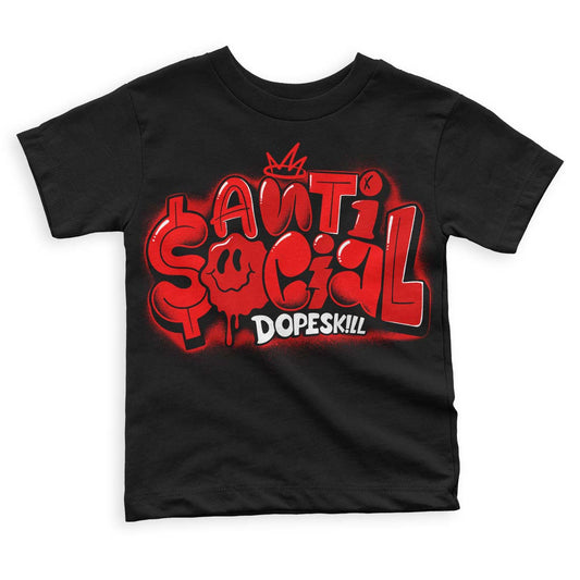 Jordan 1 Retro High OG "Satin Bred" DopeSkill Toddler Kids T-shirt Anti Social Graphic Streetwear - Black