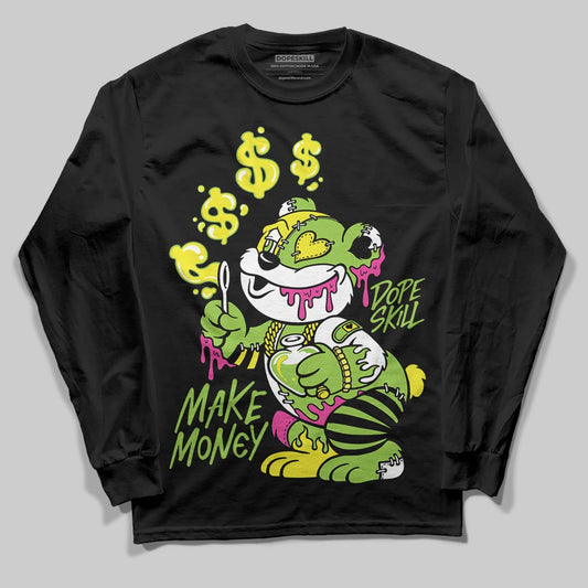 Neon Green Sneakers DopeSkill Long Sleeve T-Shirt Make Money Graphic Streetwear - black