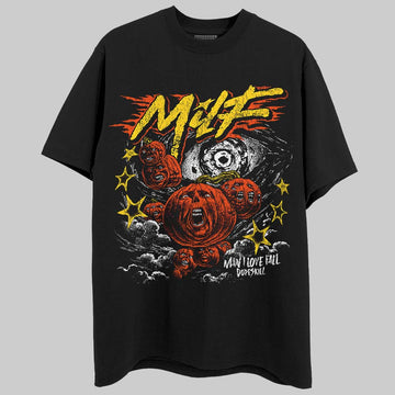 Jordan 4 Thunder DopeSkill T-Shirt MILF Graphic Streetwear  - Black