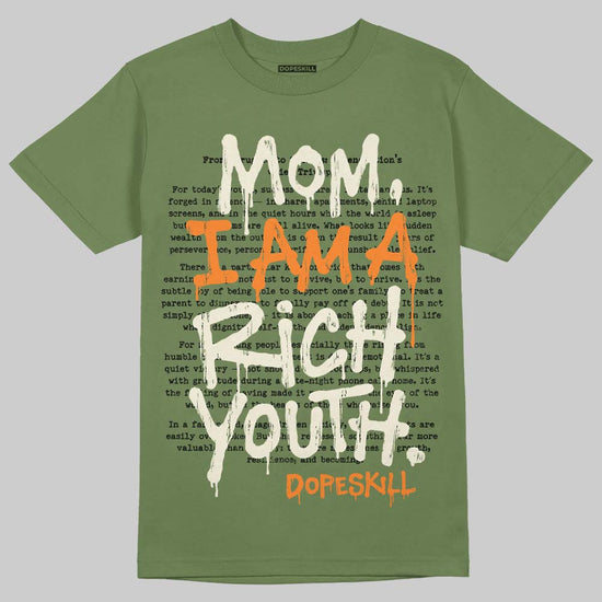Jordan 4 Retro OG SP Undefeated (2025) DopeSkill T-Shirt Mom, I Am A Rich Youth Graphic Streetwear - Military Green