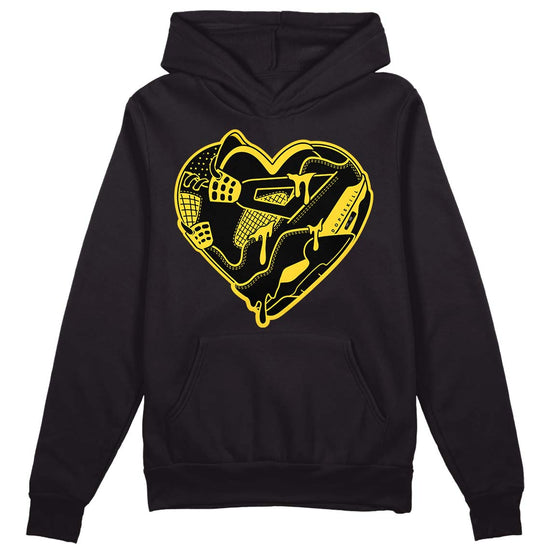 Jordan 4 Tour Yellow Thunder DopeSkill Hoodie Sweatshirt Heart Jordan 4 Graphic Streetwear - Black