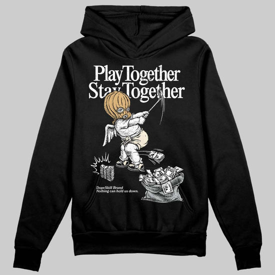 Jordan 5 Retro Reverse Metallic DopeSkill Hoodie Sweatshirt Play together, Stay together Graphic Streetwear - Black