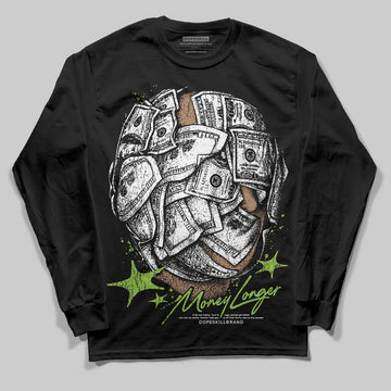 Neon Green Sneakers DopeSkill Long Sleeve T-Shirt Money Longer Graphic Streetwear - Black