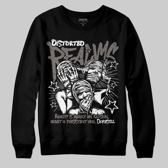Jordan 4 Retro Cave Stone DopeSkill Sweatshirt Distorted Realms Graphic Streetwear - Black