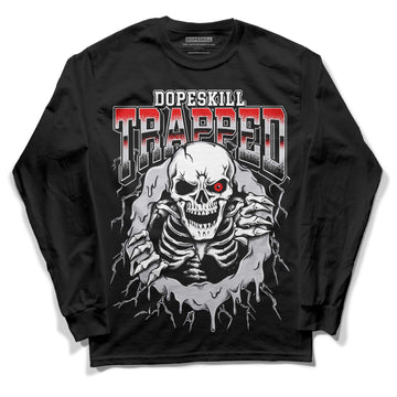 Jordan 2 Retro "Black Cement" DopeSkill Long Sleeve T-Shirt Trapped Halloween Graphic Streetwear - Black