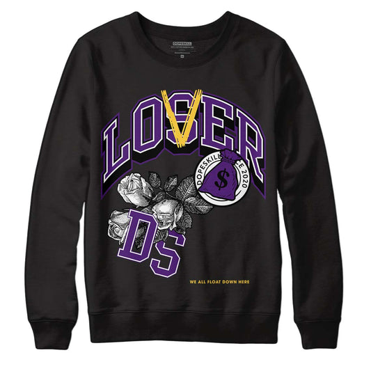 Jordan 12 “Field Purple” DopeSkill Sweatshirt Loser Lover Graphic Streetwear - Black