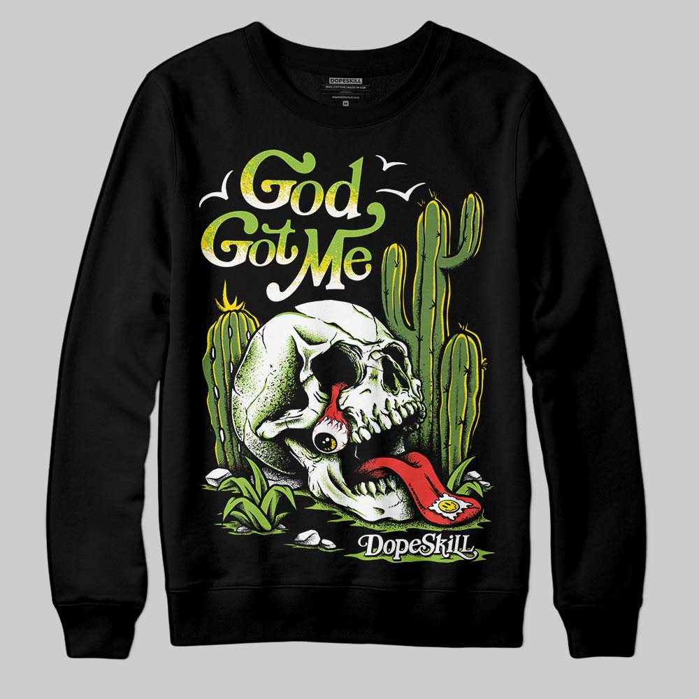 Dunk Low 'Chlorophyll' DopeSkill Sweatshirt God Got Me Graphic Streetwear - Black