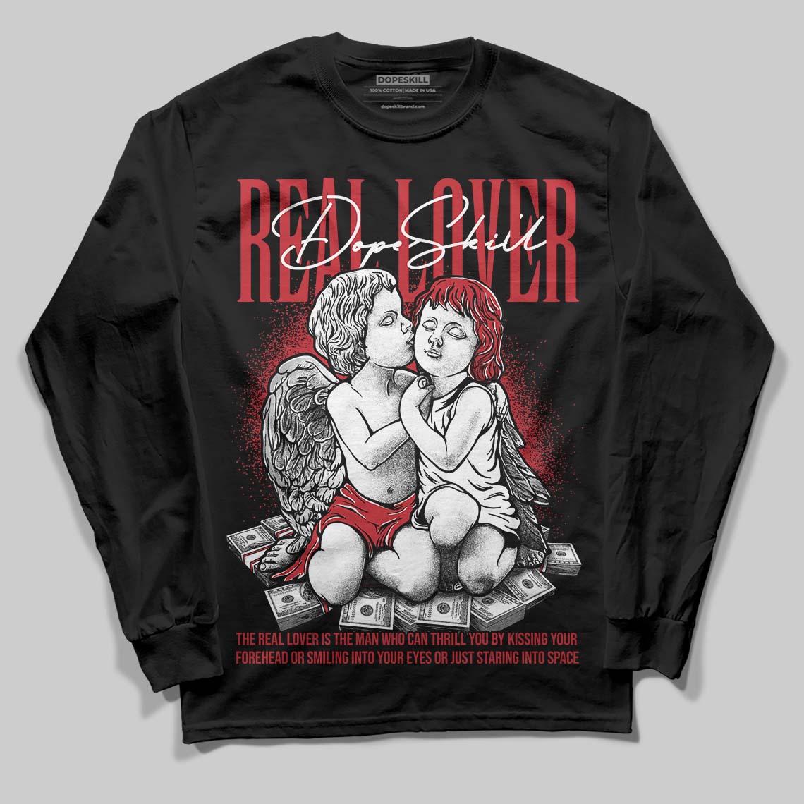 Jordan 1 Low OG "Chicago" DopeSkill Long Sleeve T-Shirt Real Lover Graphic Streetwear - black