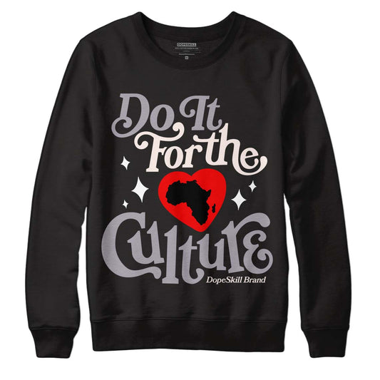 Jordan 2 Cement Grey DopeSkill Sweatshirt Do It For The Culture Graphic Streetwear - Black