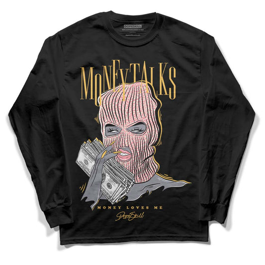 Jordan 3 GS “Red Stardust” DopeSkill Long Sleeve T-Shirt Money Talks Graphic Streetwear - Black