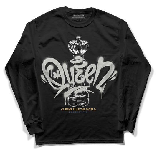 A Ma Maniere x Jordan 5 Dawn “Photon Dust” DopeSkill Long Sleeve T-Shirt Queen Chess Graphic Streetwear - Black