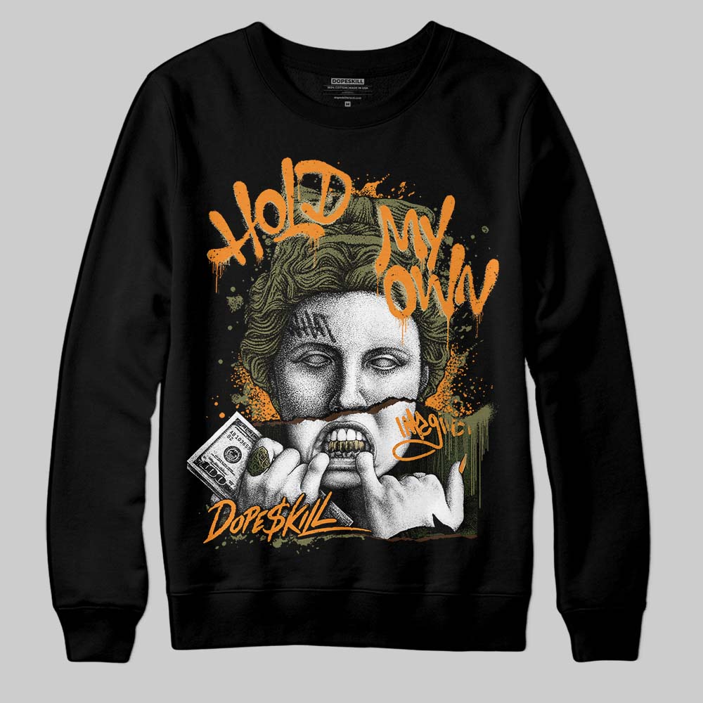 Olive Sneakers DopeSkill Sweatshirt Hold My Own Graphic Streetwear - Black