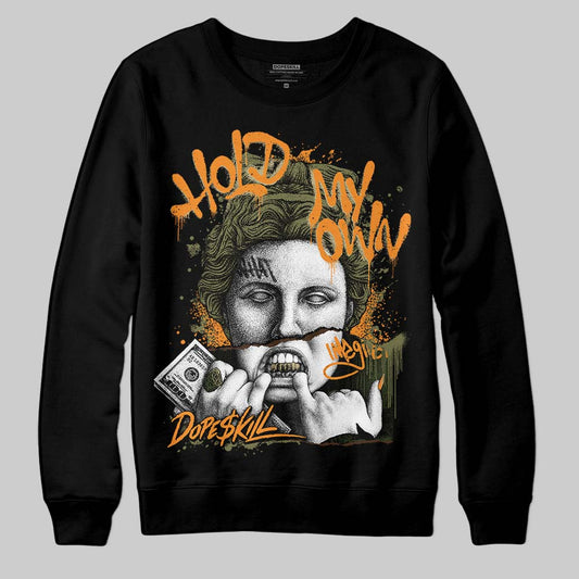 Olive Sneakers DopeSkill Sweatshirt Hold My Own Graphic Streetwear - Black