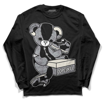 Jordan 1 Retro Low OG Black Cement DopeSkill Long Sleeve T-Shirt Sneakerhead BEAR Graphic Streetwear - Black