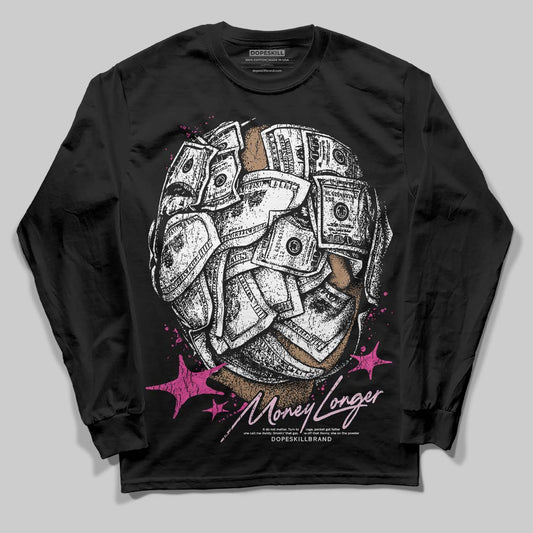 Pink Sneakers DopeSkill Long Sleeve T-Shirt Money Longer Graphic Streetwear - Black
