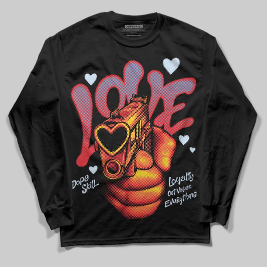 Jordan 11 Retro Cherry DopeSkill Long Sleeve T-Shirt Love Shot Graphic Streetwear - black