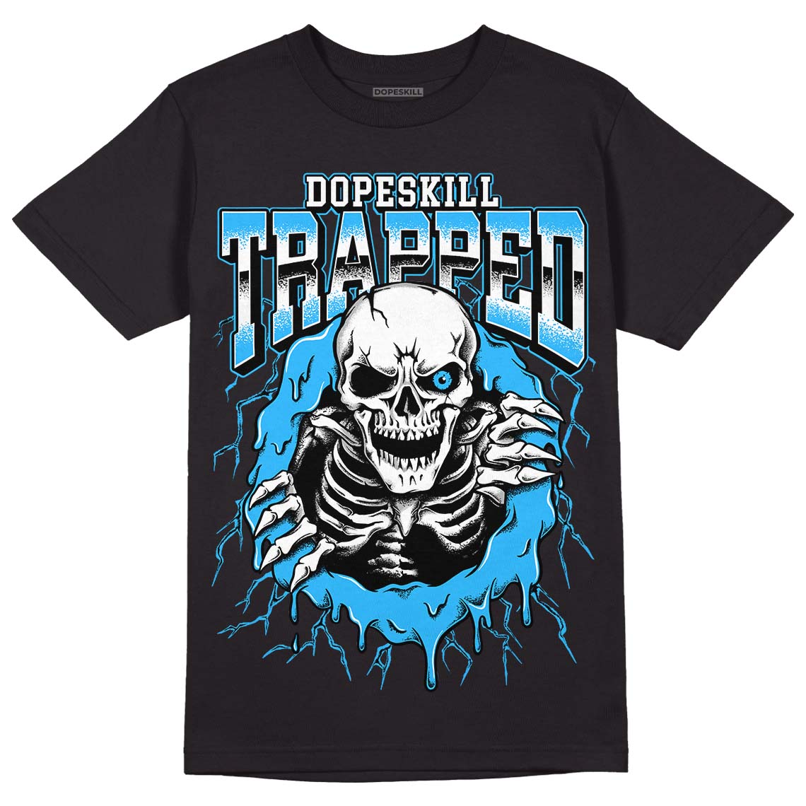 Jordan 2 Low "University Blue" DopeSkill T-Shirt Trapped Halloween Graphic Streetwear - Black