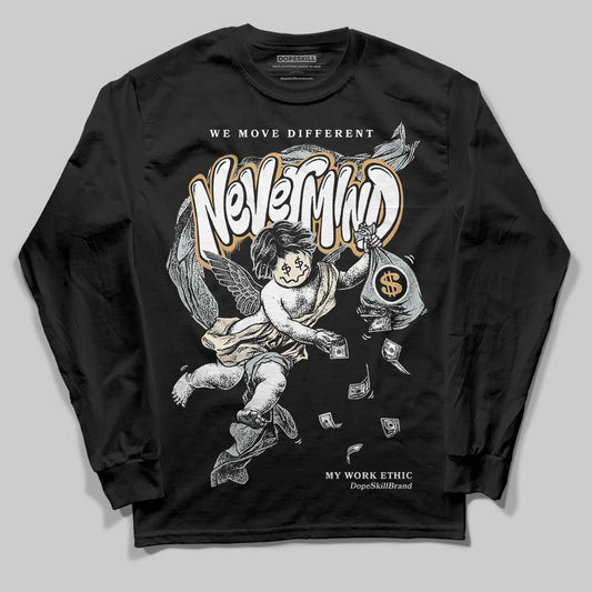 Jordan 5 Retro Reverse Metallic DopeSkill Long Sleeve T-Shirt Nevermind Graphic Streetwear - Black