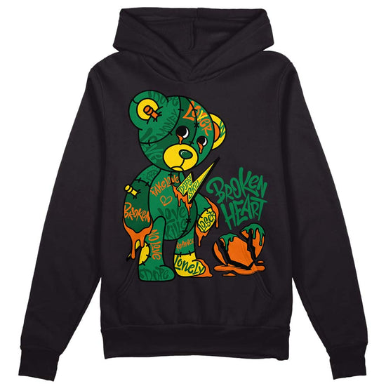 Green Sneakers DopeSkill Hoodie Sweatshirt Broken Heart Graphic Streetwear - Black