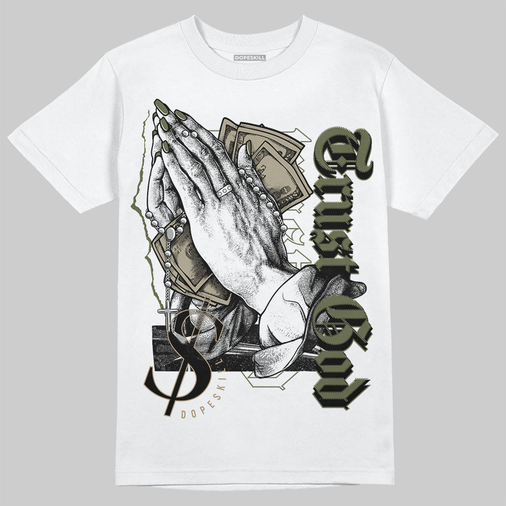 Air Max 90 Ballistic Neutral Olive DopeSkill T-Shirt Trust God Graphic Streetwear - White 